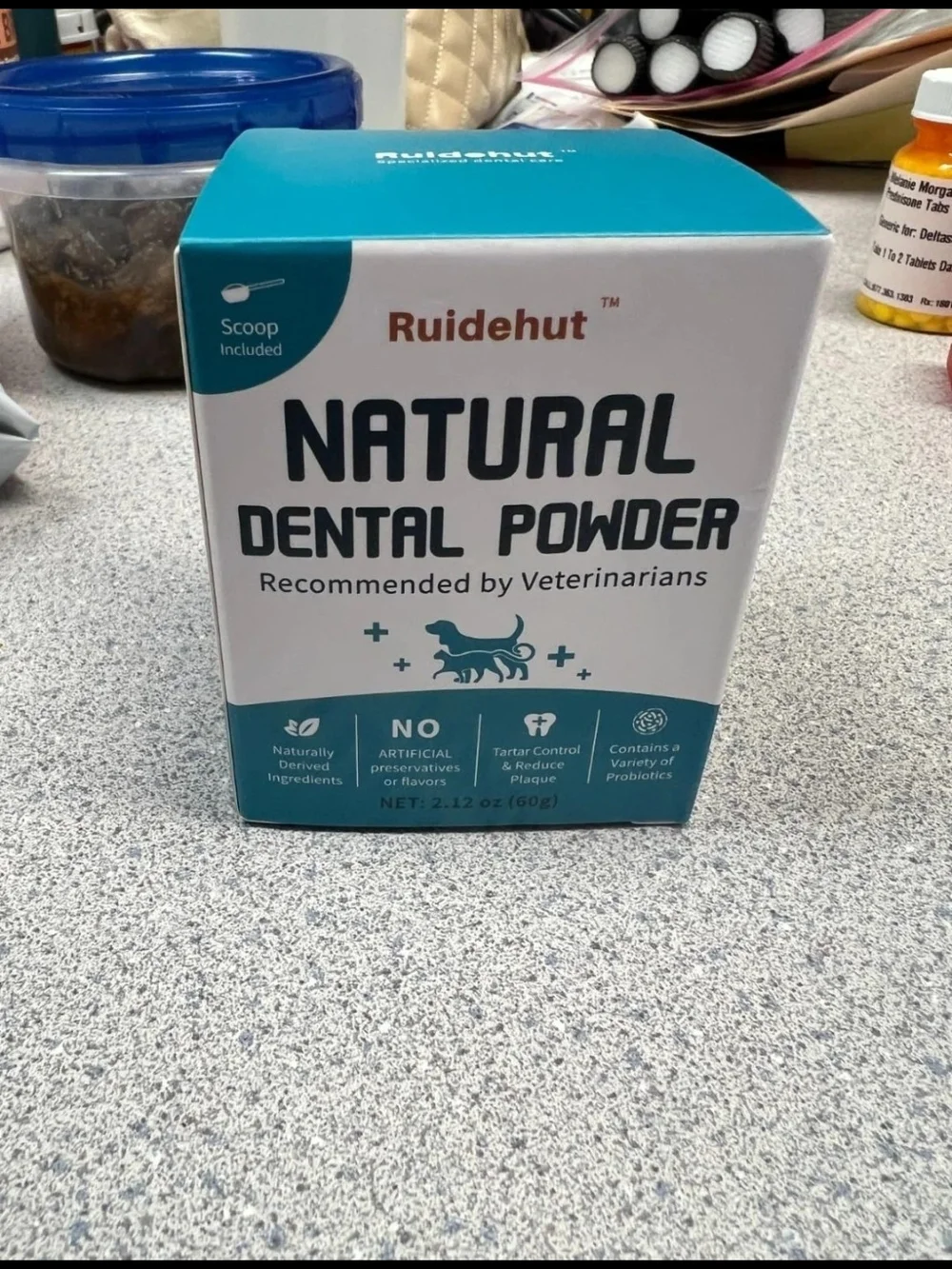 Natural Dog Dental Powder 2.12oz – Removes Plaque, Tartar & Freshens Breath